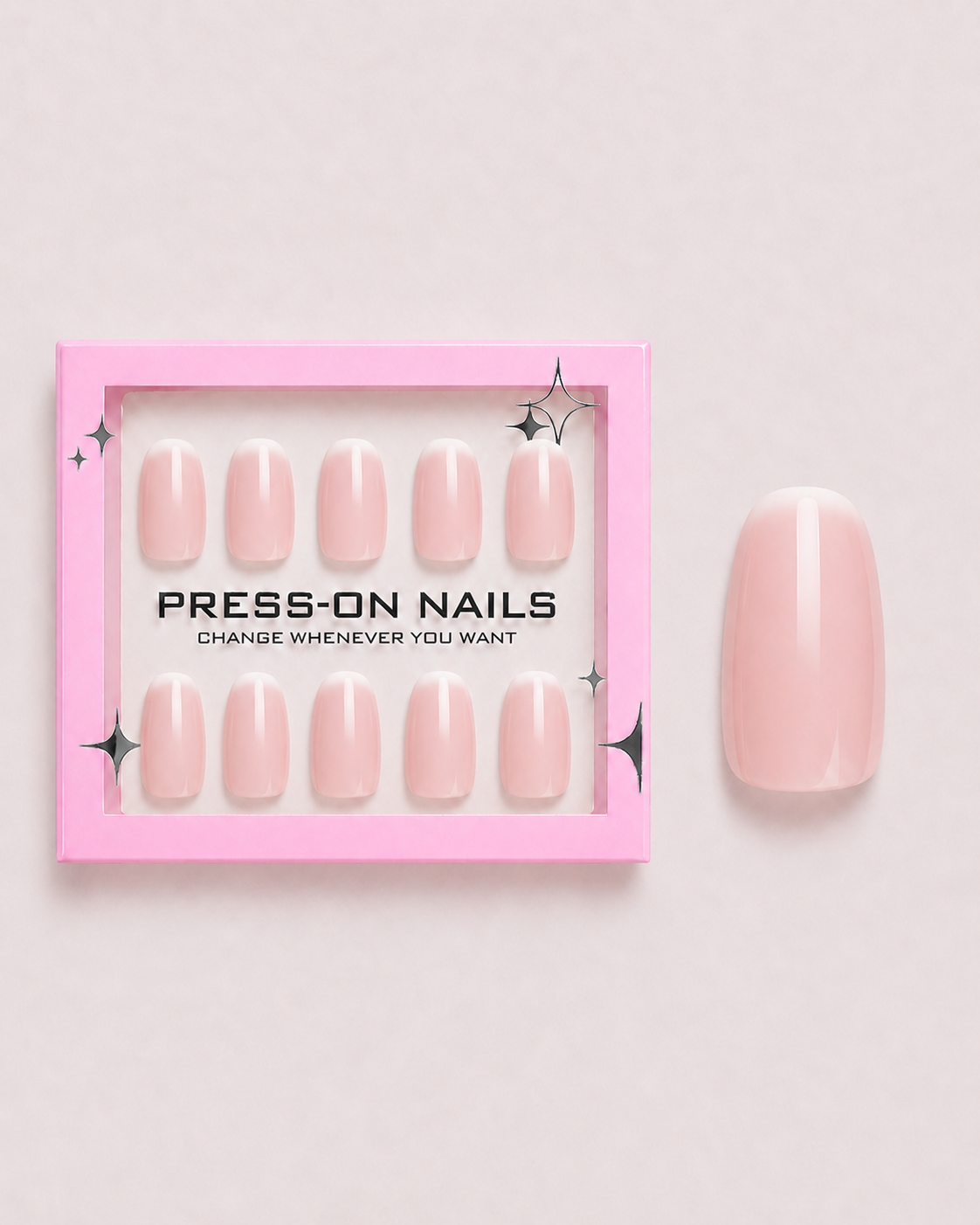 Blush Ombré French Short Round Soft Gel Press-On Nails