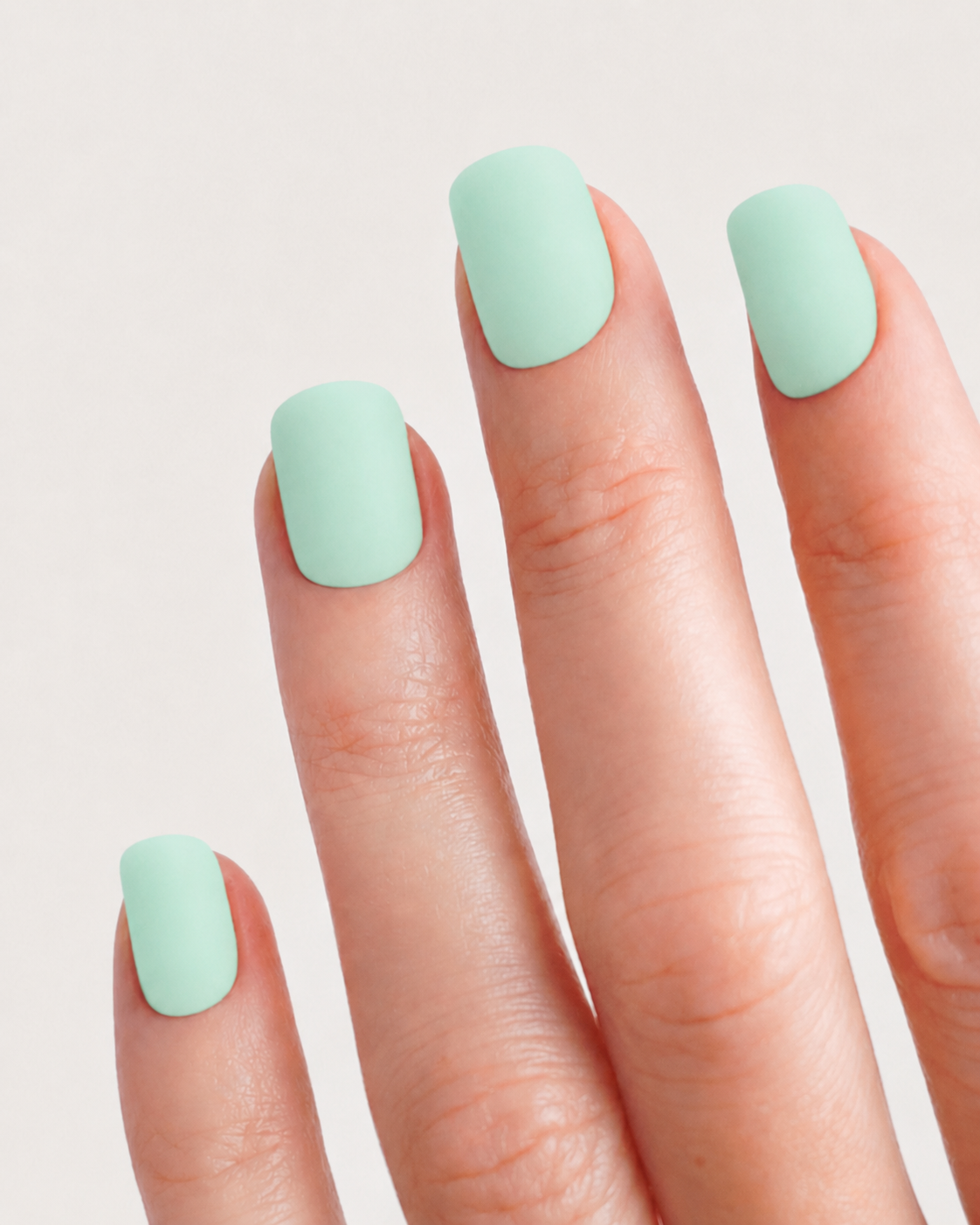 Mint Soft Short Square Soft Gel Press-On Nails