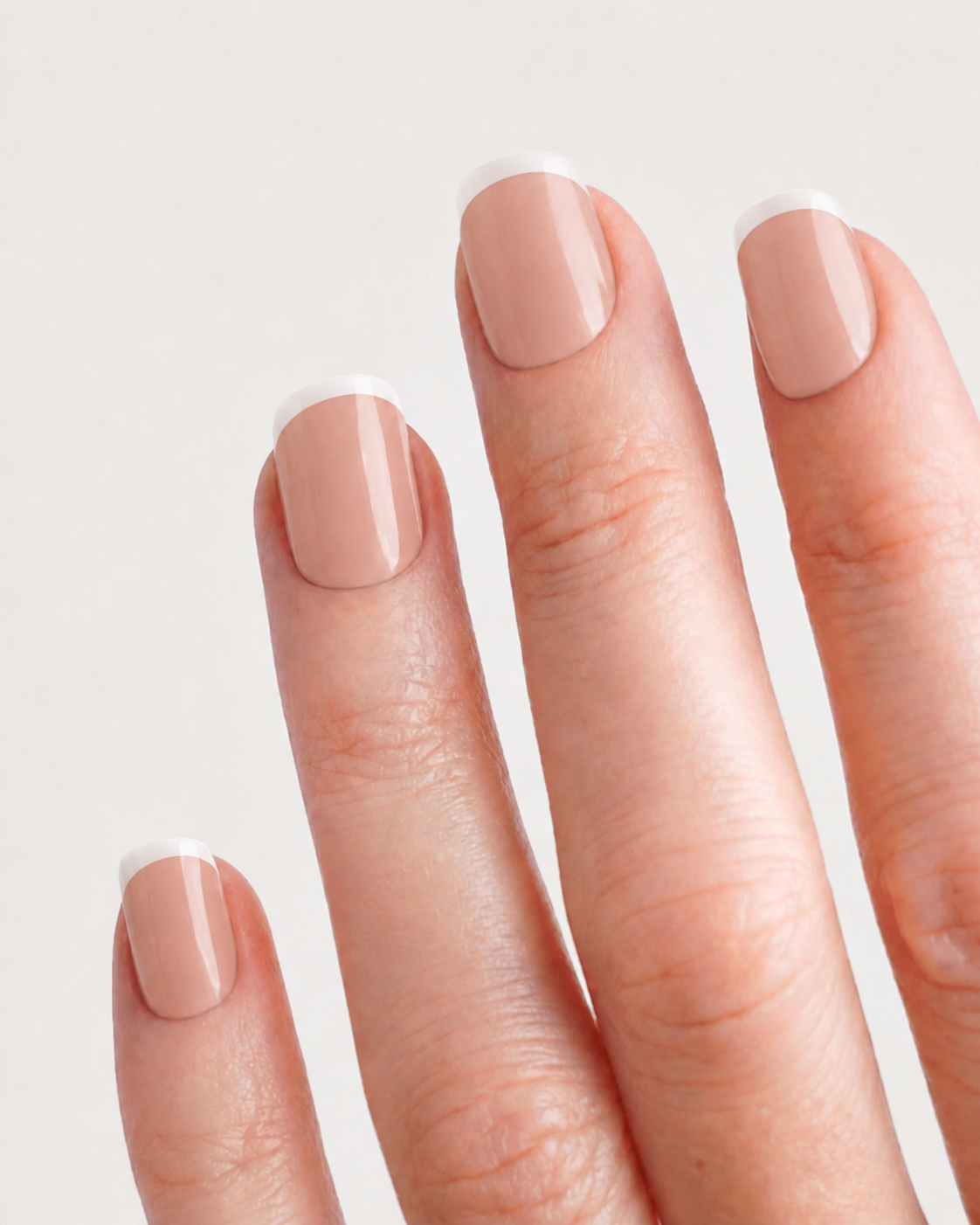 Rose Beige French Short Square Soft Gel Press-On Nails
