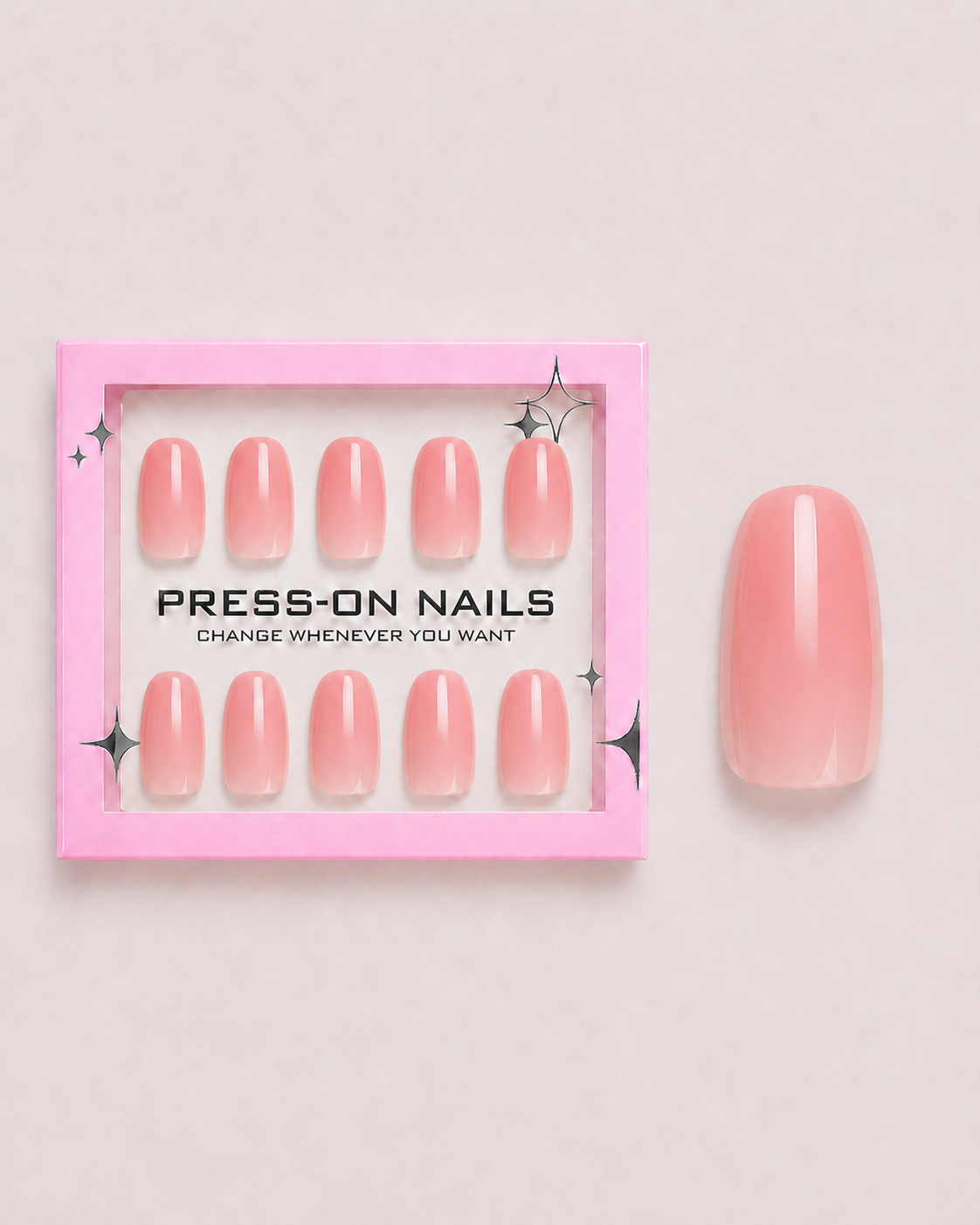 Coral Blush Short Round Soft Gel Press-On Nails
