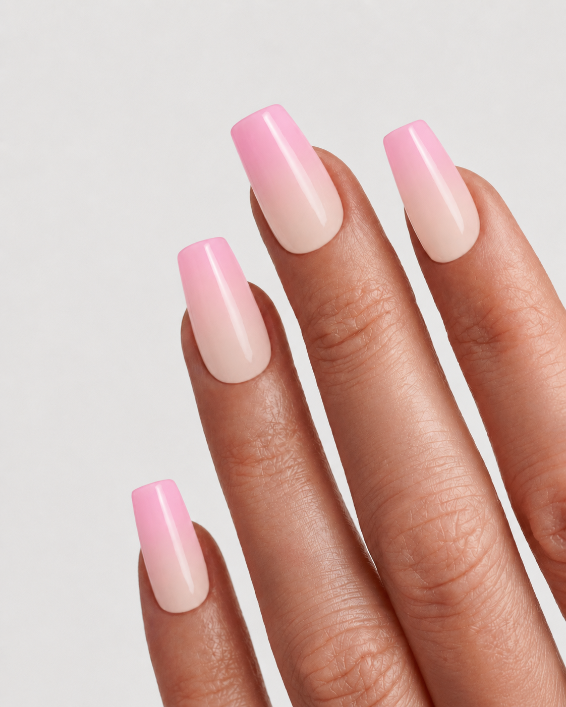 Blush Fade Coffin Soft Gel Press-On Nails