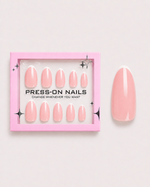 Peach Blush French Medium Almond Soft Gel Press-On Nails