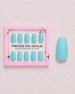 Aqua Mist Coffin Soft Gel Press-On Nails