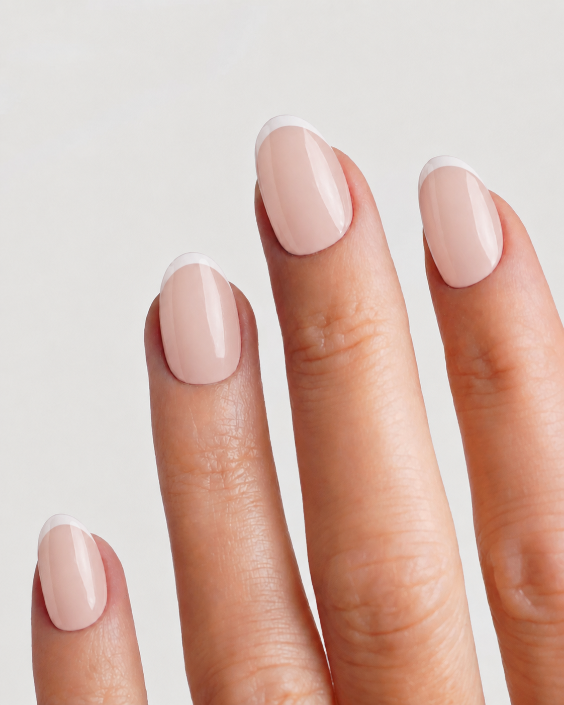 Milky Rose French Short Round Soft Gel Press-On Nails
