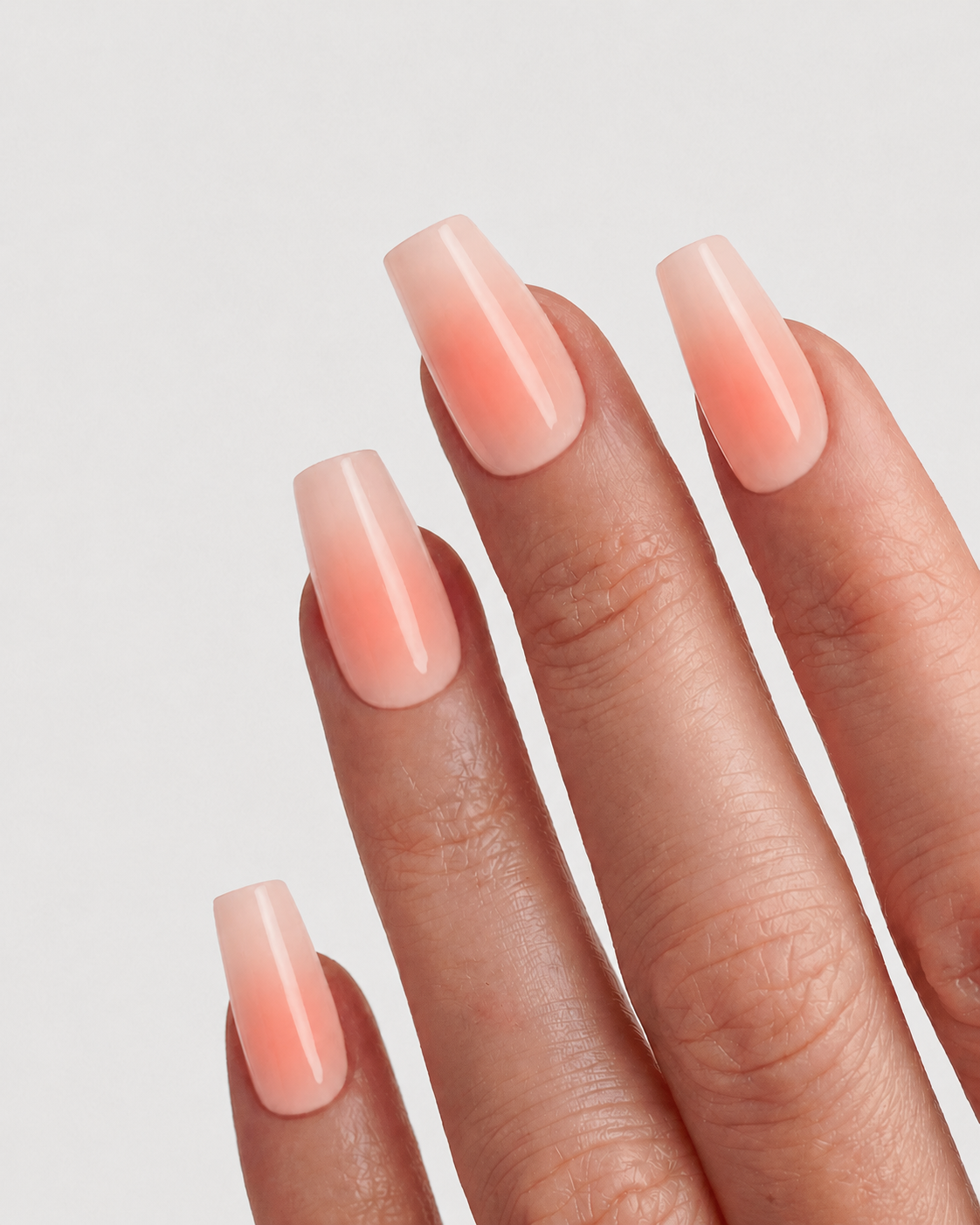 Peach Glass Coffin Soft Gel Press-On Nails
