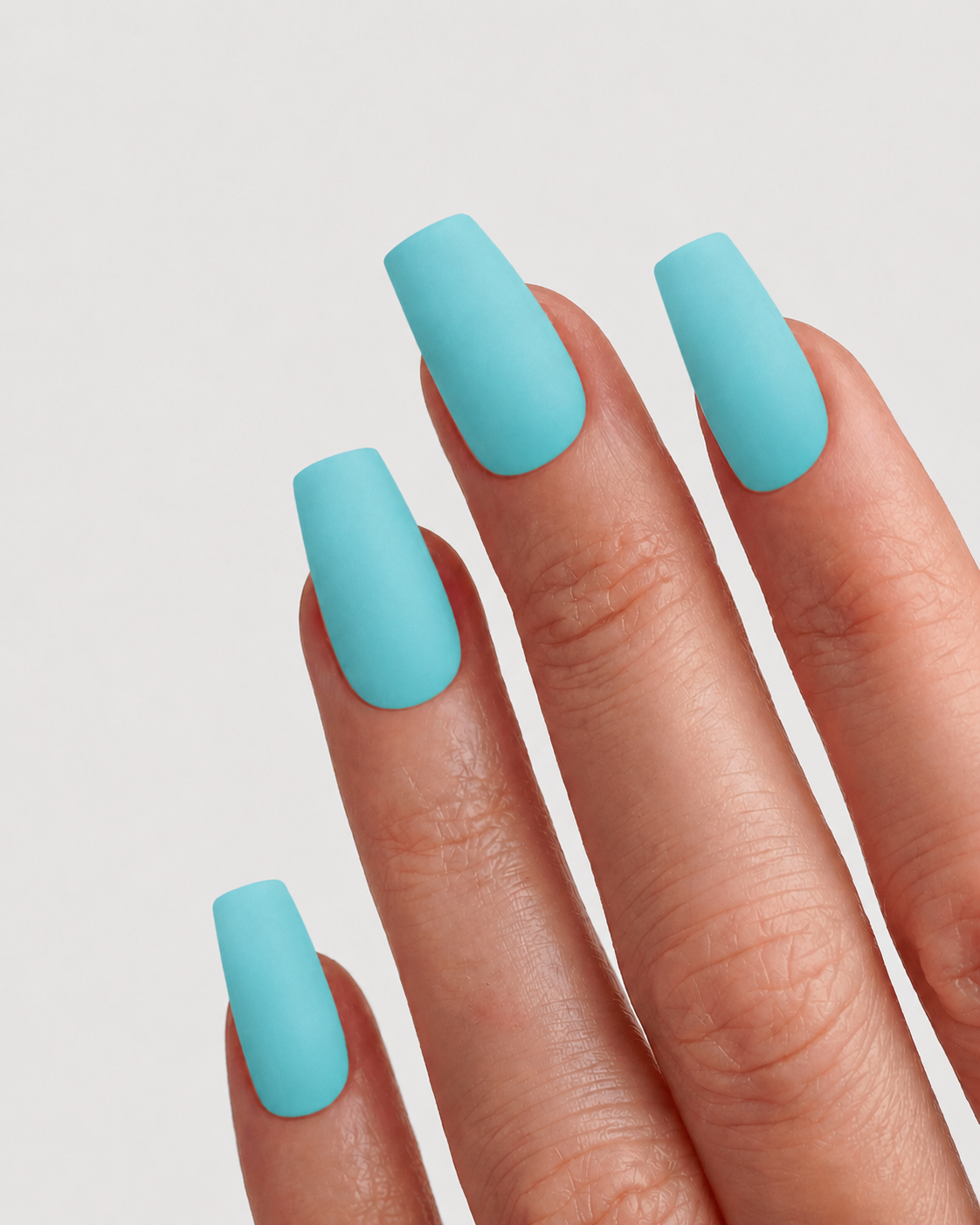 Aqua Mist Coffin Soft Gel Press-On Nails