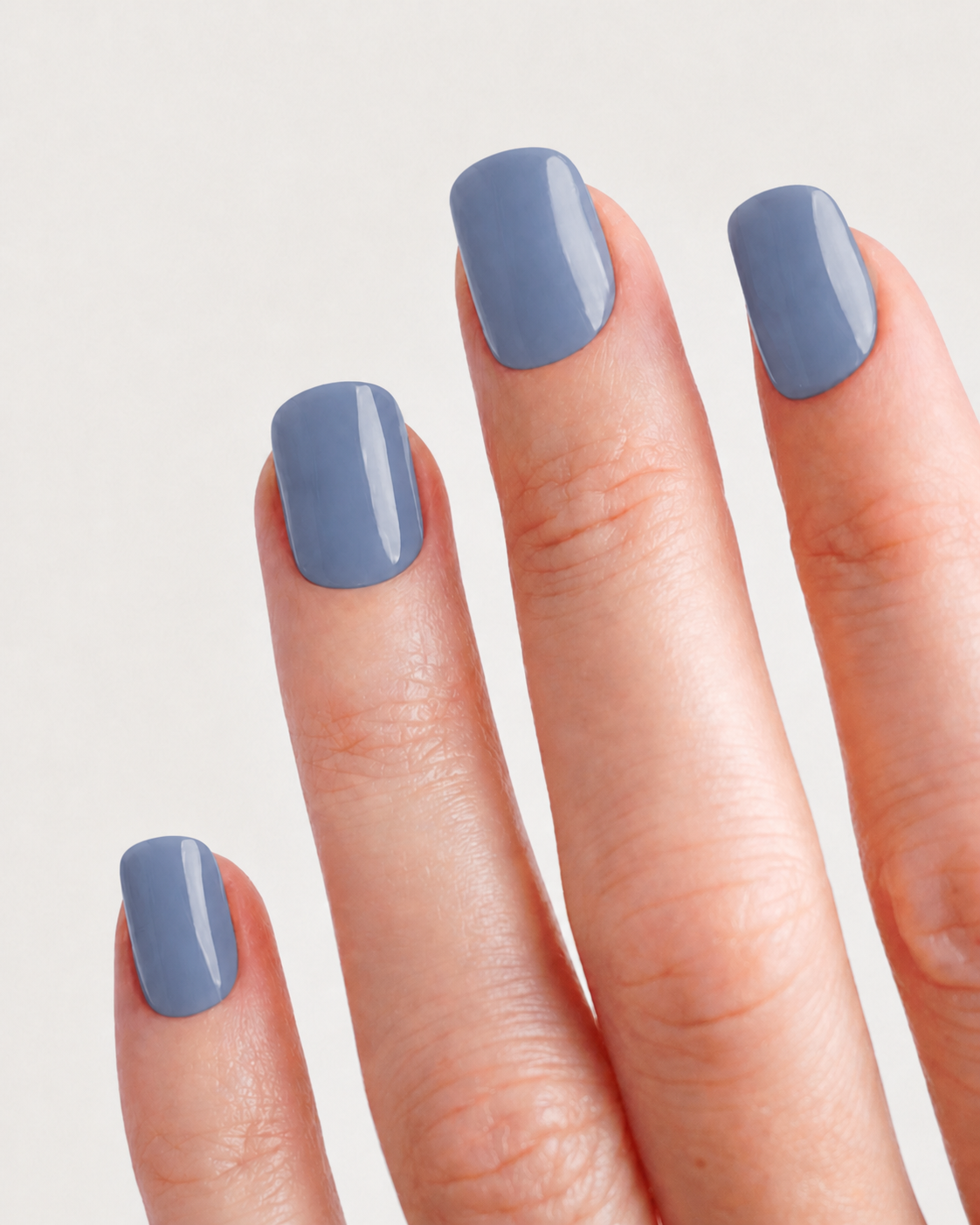 Slate Blue Short Square Soft Gel Press-On Nails