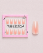 Peach Glass Coffin Soft Gel Press-On Nails
