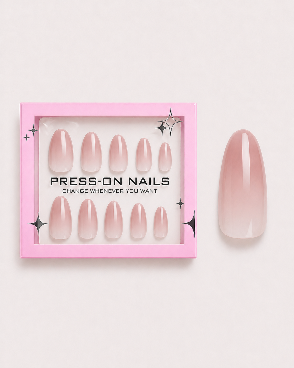 Taupe Veil Medium Almond Soft Gel Press-On Nails