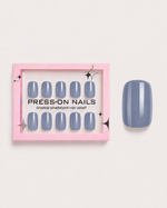 Slate Blue Short Square Soft Gel Press-On Nails