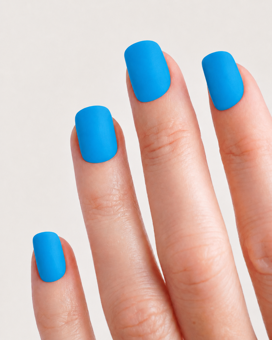 Azure Matte Short Square Soft Gel Press-On Nails