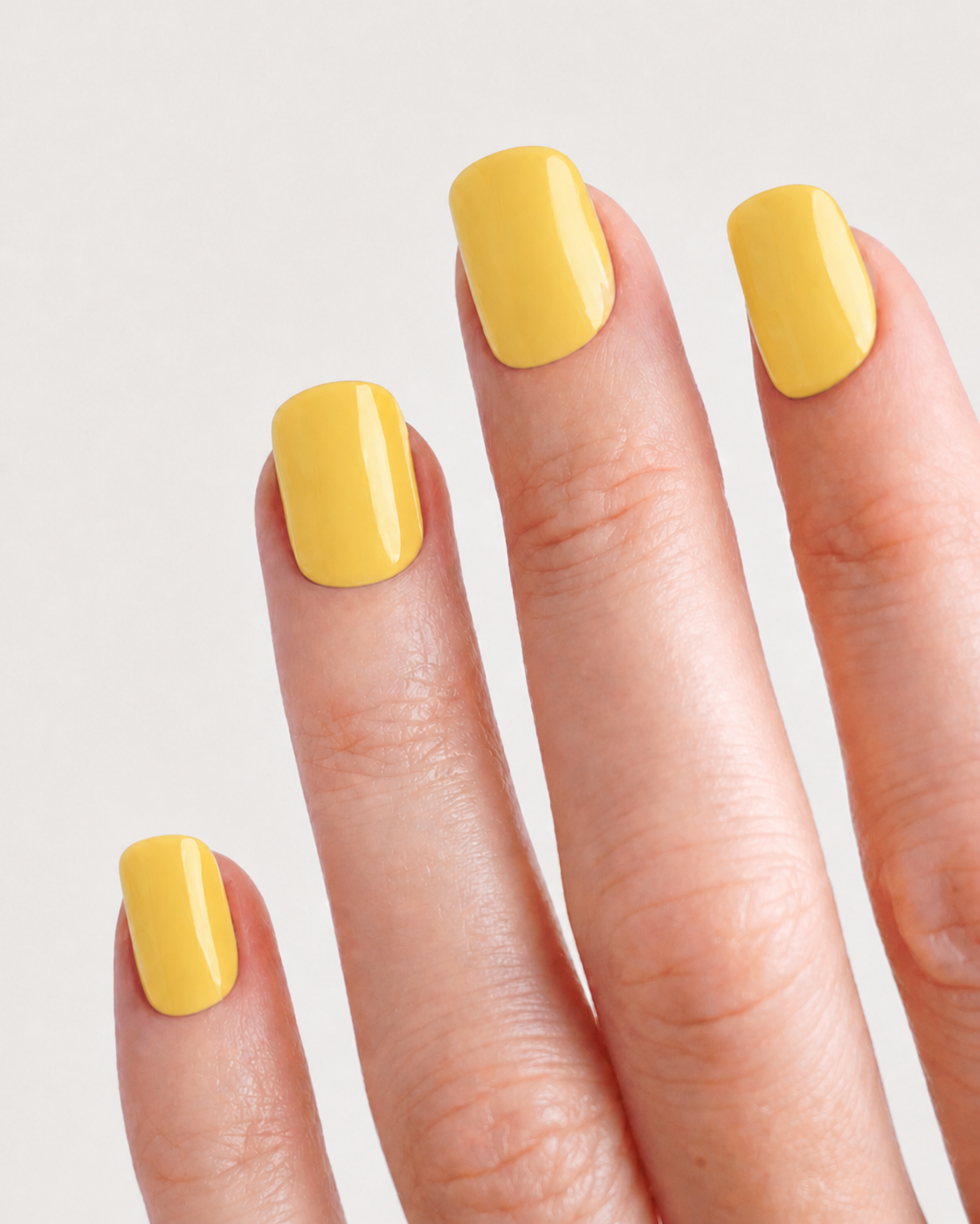 Butter Yellow Short Square Soft Gel Press-On Nails