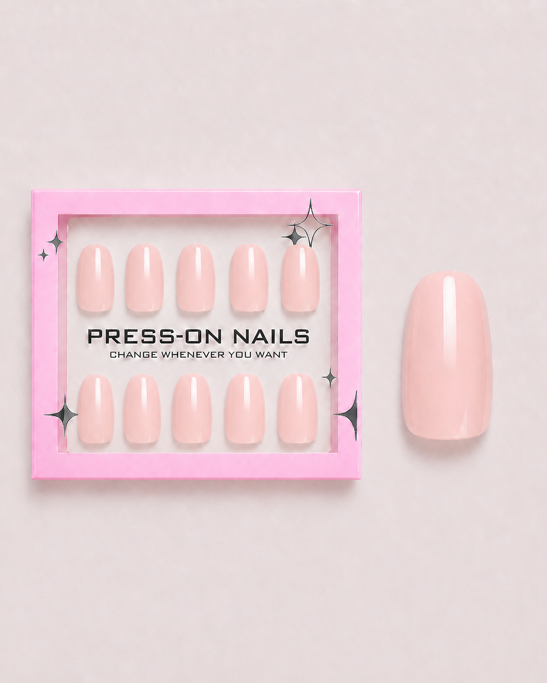 Peach Veil Short Round Soft Gel Press-On Nails