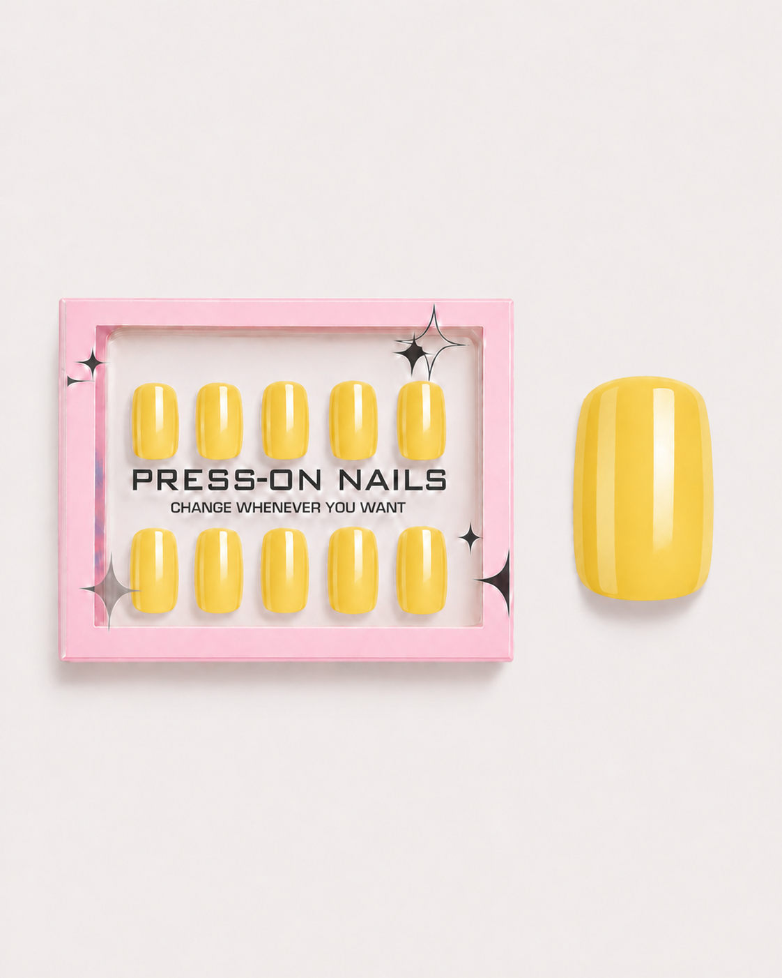 Butter Yellow Short Square Soft Gel Press-On Nails