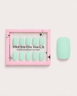 Mint Soft Short Square Soft Gel Press-On Nails