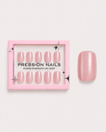 Rose Quartz Shimmer Short Square Soft Gel Press-On Nails