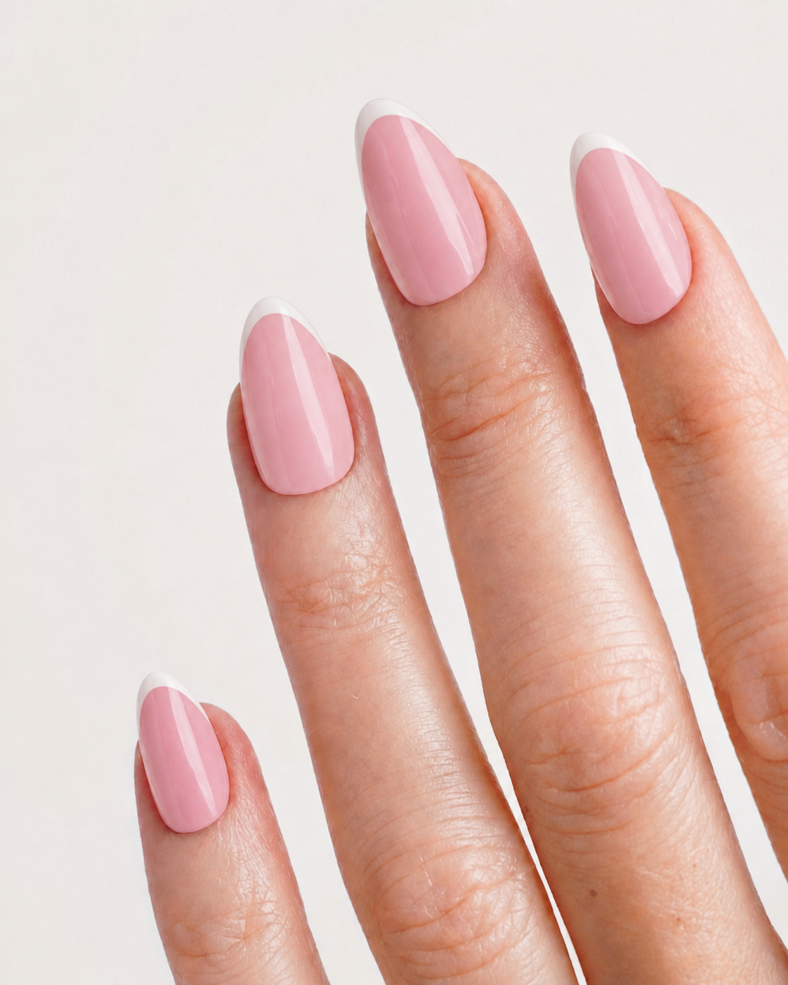 Blush French Short Almond Soft Gel Press-On Nails