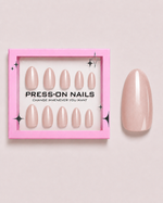 Champagne Veil Short Almond Soft Gel Press-On Nails