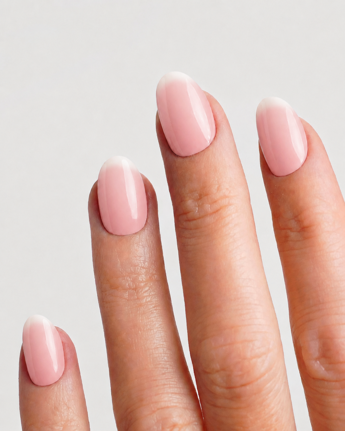 Blush Ombré French Short Round Soft Gel Press-On Nails