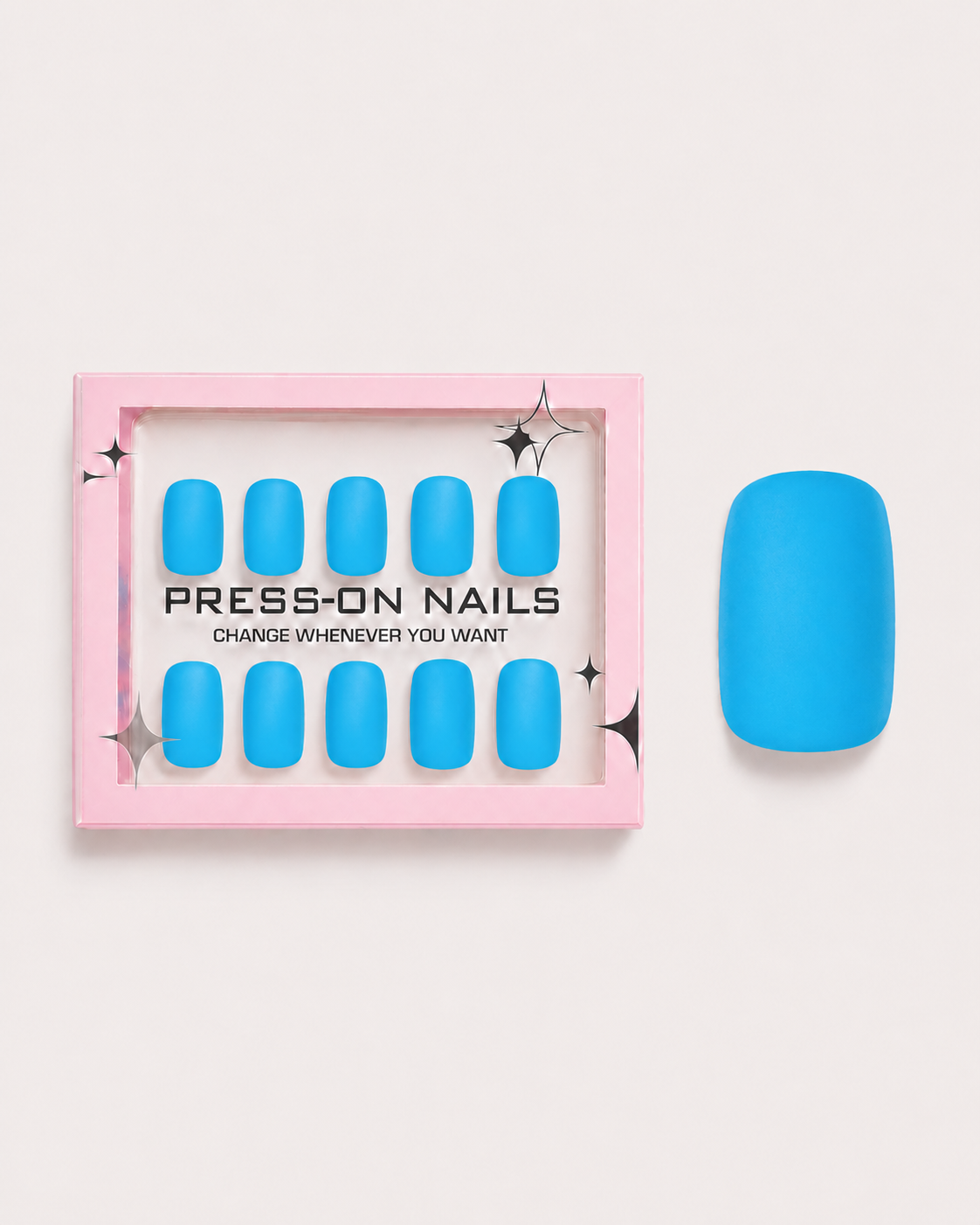 Azure Matte Short Square Soft Gel Press-On Nails