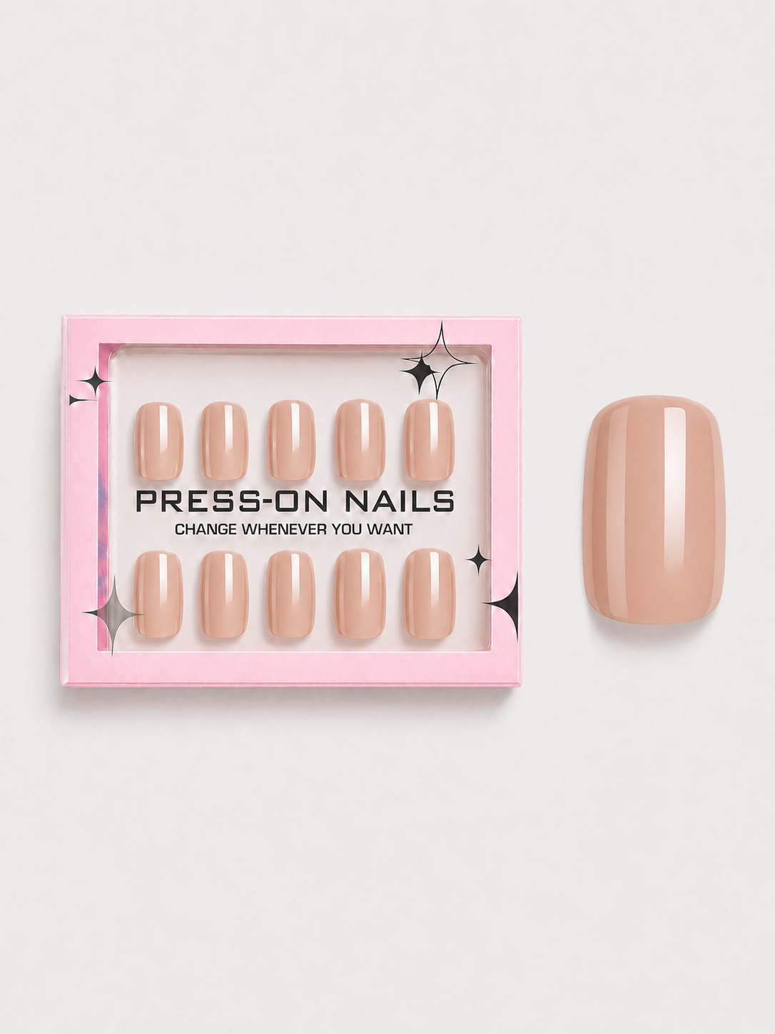 Cashmere Nude Short Square Soft Gel Press-On Nails
