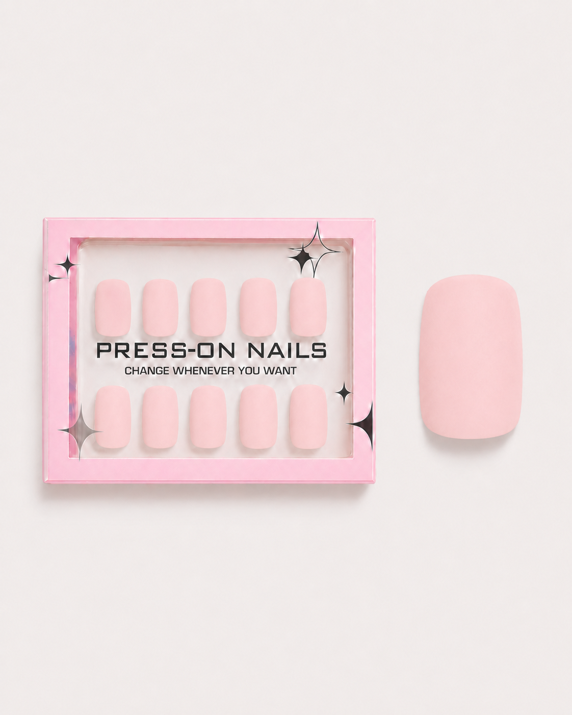 Powder Rose Short Square Soft Gel Press-On Nails