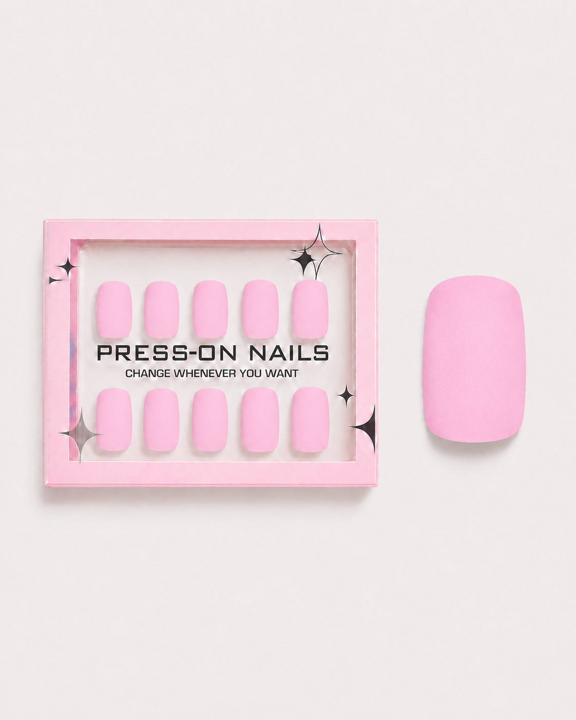 Petal Pink Short Square Soft Gel Press-On Nails