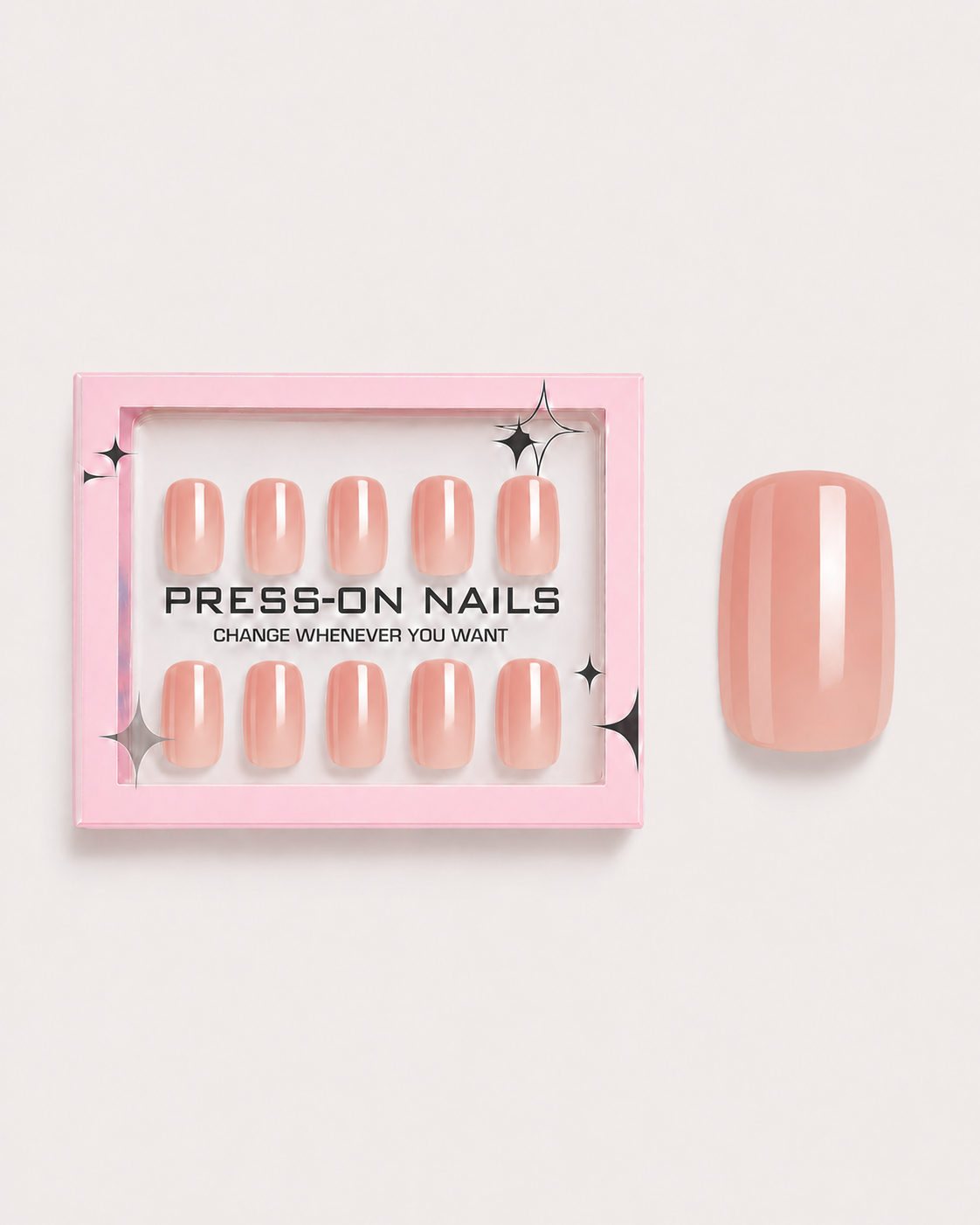 Warm Blush Short Square Soft Gel Press-On Nails