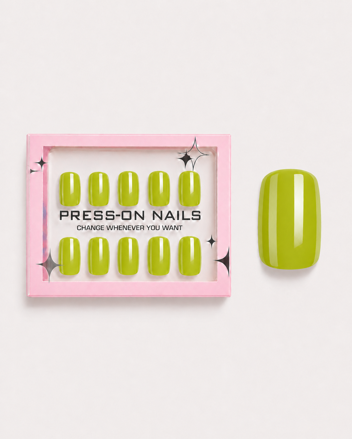 Lime Sorbet Short Square Soft Gel Press-On Nails