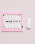 Cloud White Coffin Soft Gel Press-On Nails