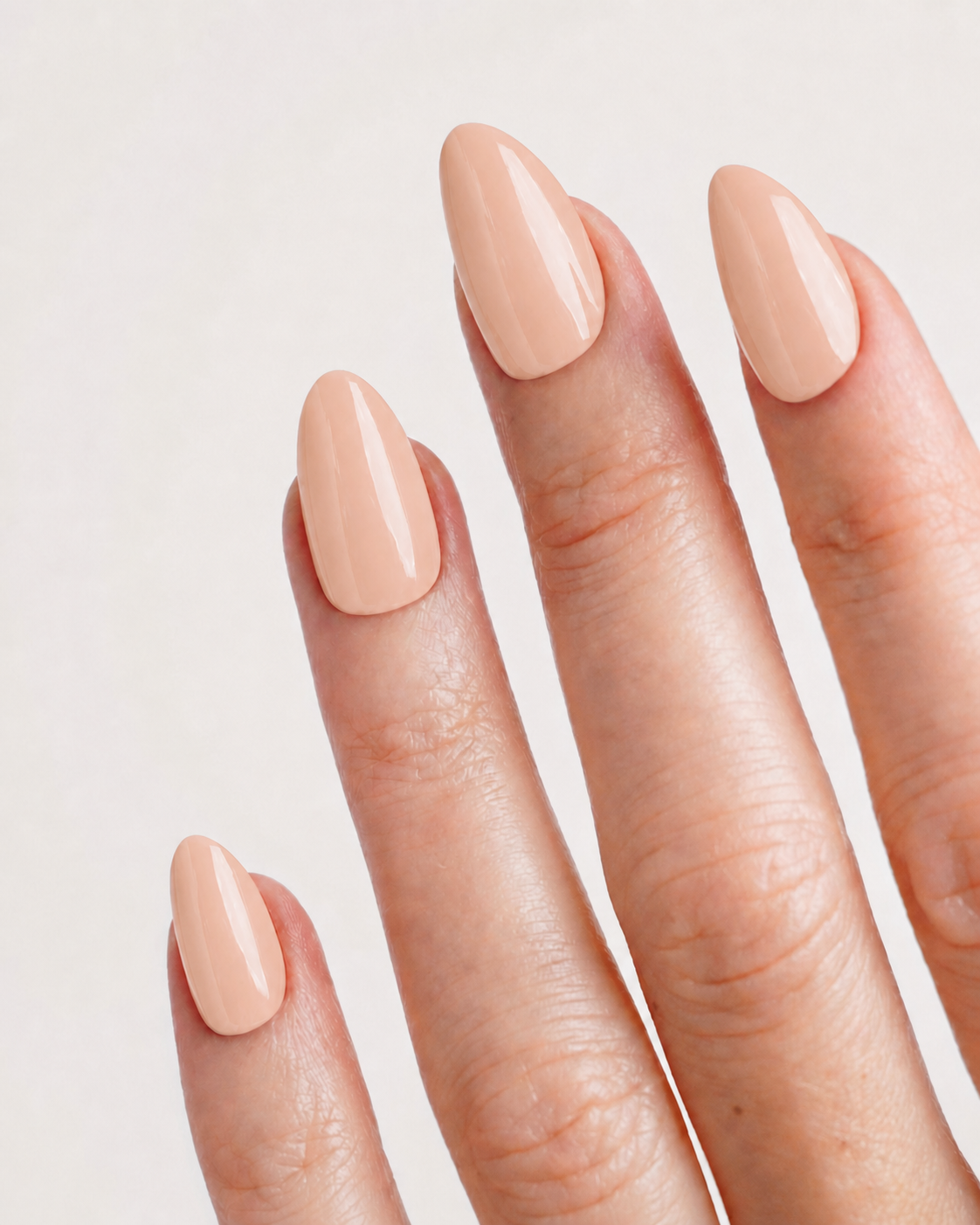 Apricot Veil Short Almond Soft Gel Press-On Nails