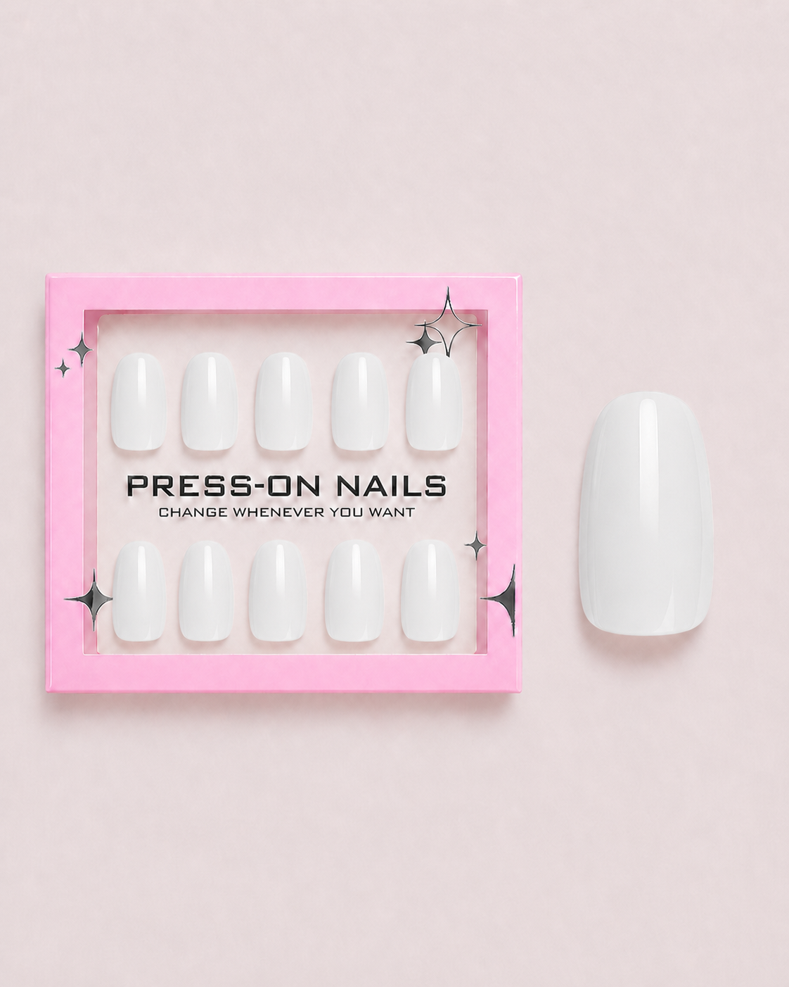 Milky White Short Round Soft Gel Press-On Nails