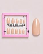 Apricot Veil Short Almond Soft Gel Press-On Nails