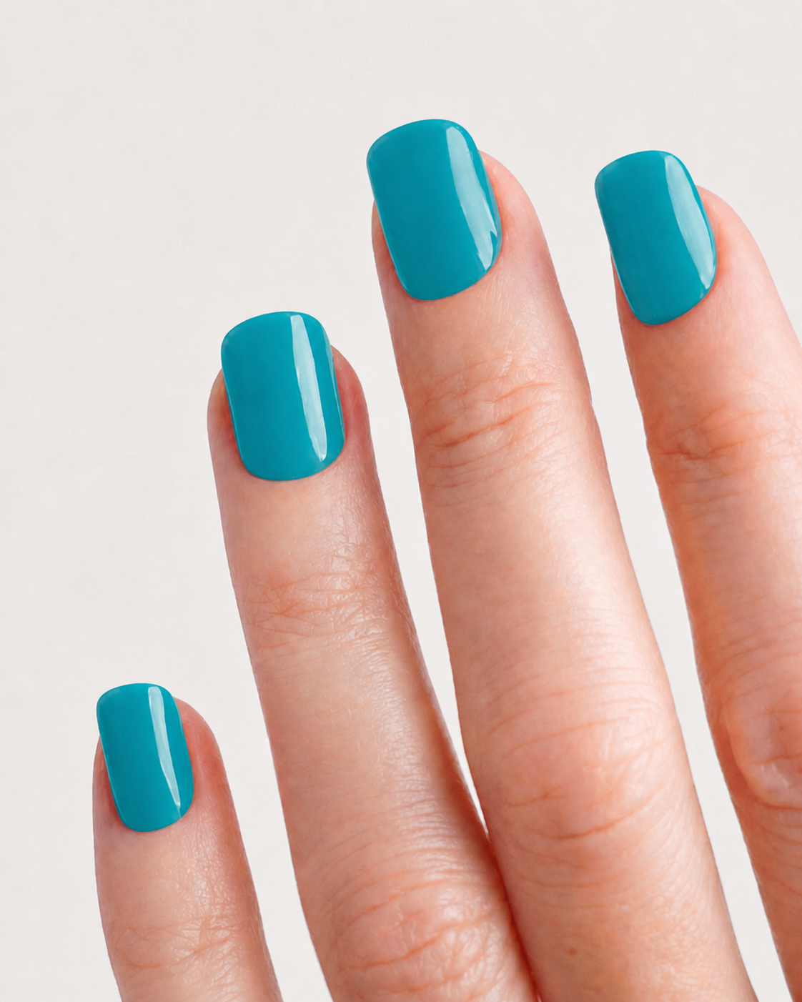 Lagoon Teal Short Square Soft Gel Press-On Nails