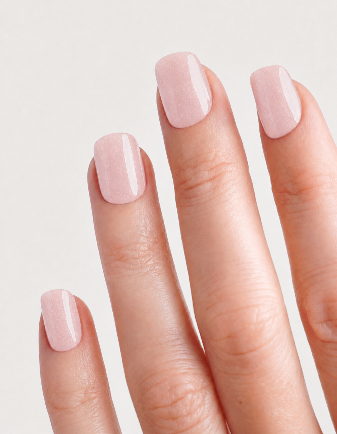 Blush Shimmer Short Square Soft Gel Press-On Nails