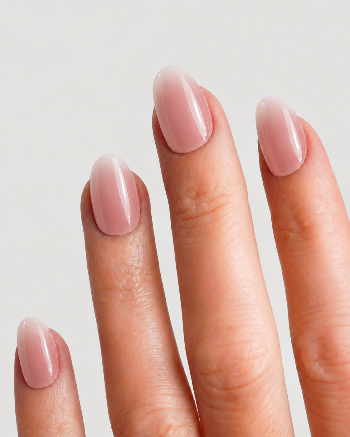 Rose Milk French Short Round Soft Gel Press-On Nails